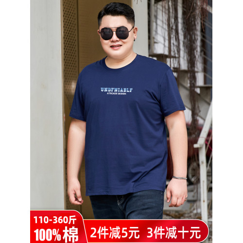 男款純棉大碼短袖體恤衫加大加肥打底衫胖子肥佬寬松背心夏季上衣