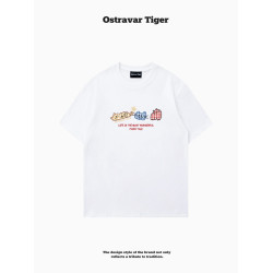專櫃新款 Ostravar Tiger潮牌2025夏慵懶風寬松純棉短袖女t恤上衣