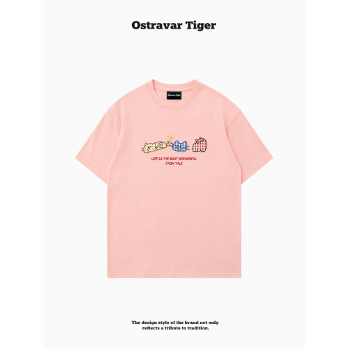 專櫃新款 Ostravar Tiger潮牌2025夏慵懶風寬松純棉短袖女t恤上衣