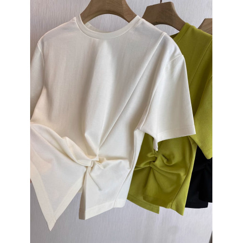 別致檸檬海鹽通勤穿搭醋酸天絲短袖女t恤2025新款減齡上衣小衫夏 別致檸檬海鹽通勤穿搭醋酸天絲短袖女t恤2025新款減齡上衣小衫夏