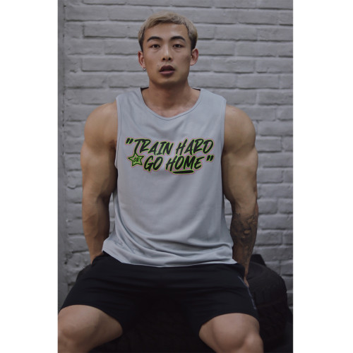 ZEKE LAB Train Hard原創背心 速乾休閒運動健身無袖圓弧下擺坎肩