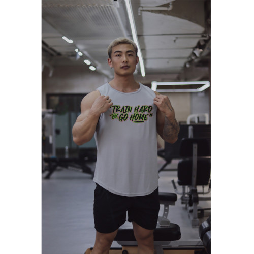 ZEKE LAB Train Hard原創背心 速乾休閒運動健身無袖圓弧下擺坎肩