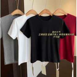 AMR UU◆櫃上800+閉眼入～品質感棉質圓領純色短袖女T恤春夏新款