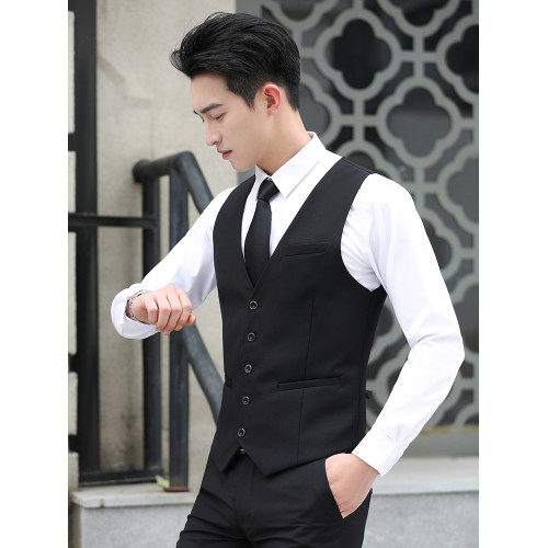 男士西裝馬甲男修身三件套伴郎服套裝兄弟裝新郎結婚禮服職業馬夾
