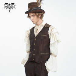 小破亞文化 devil fashion惡魔時尚男裝 蒸汽龐克紳士條紋馬甲