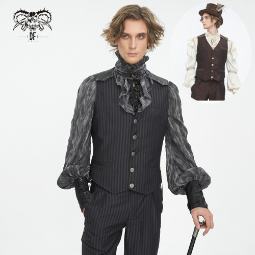 小破亞文化 devil fashion惡魔時尚男裝 蒸汽龐克紳士條紋馬甲