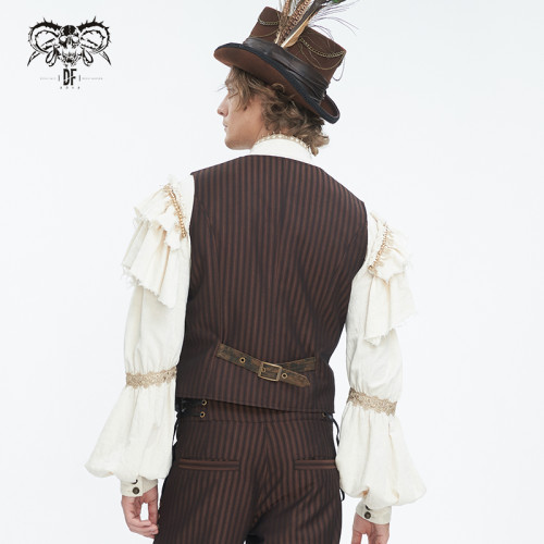 小破亞文化 devil fashion惡魔時尚男裝 蒸汽龐克紳士條紋馬甲