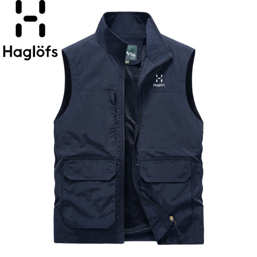 HAGLOFS火柴棍男士夏季立領速乾馬甲寬松戶外釣魚登山外套