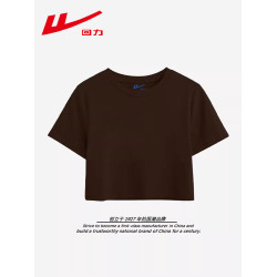 迴力短袖女t恤修身穿搭衣服短款上衣內搭純棉運動夏季圓領體恤衫