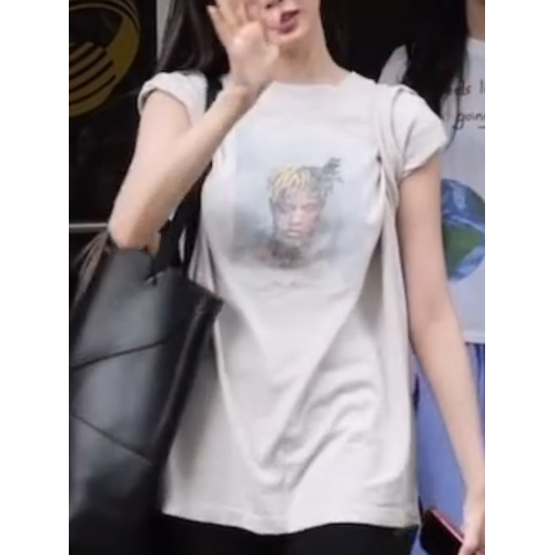 2025巨好看的印花圖案短袖女t恤夏季韓版洋氣寬松顯瘦休閒上衣薄