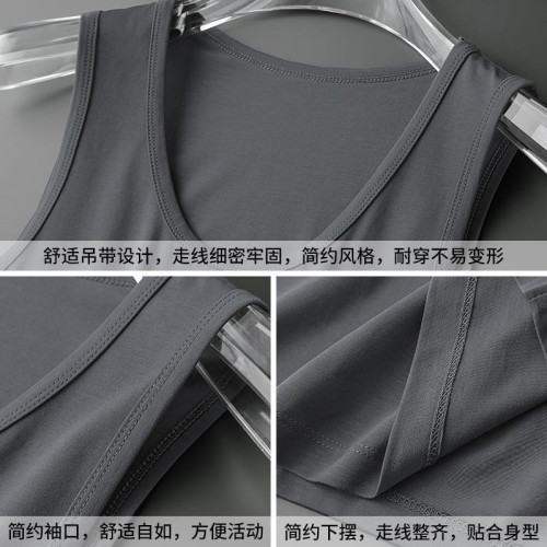 皮爾卡丹莫代爾棉背心男潮夏季健身運動跨欄純色冰絲速乾無袖t恤
