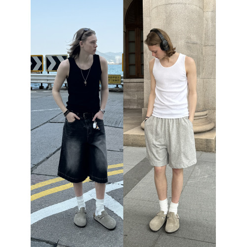 CountryMoment 290G重磅美式修身無袖打底衫背心男女百搭基礎款