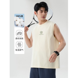 班尼路S&K系列純棉背心男2025夏季新款運動透氣籃球服坎肩無袖t恤