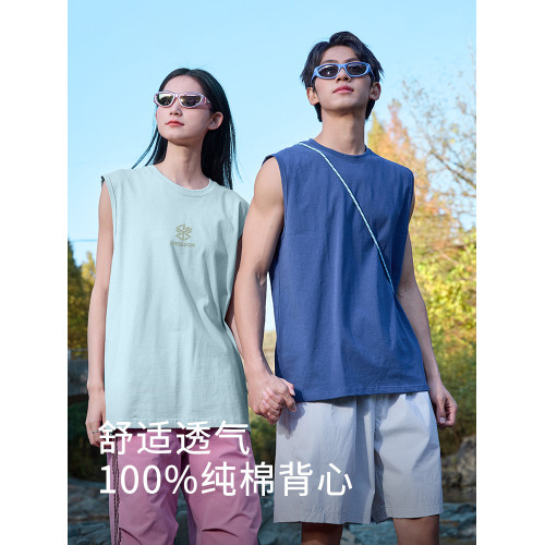 班尼路S&K系列純棉背心男2025夏季新款運動透氣籃球服坎肩無袖t恤