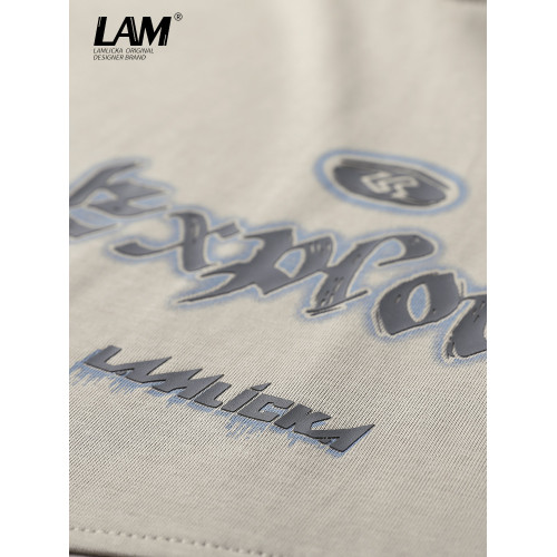 LAMLICKA夏季連帽套頭無袖背心男潮美式潮牌高街坎肩字母薄款上衣