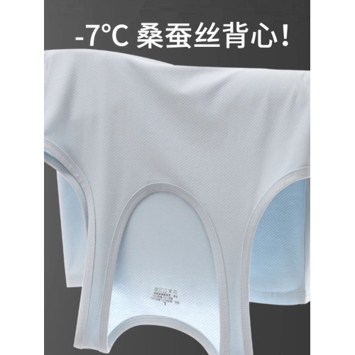 高級桑蠶絲背心男士夏季薄款2025年新款運動健身坎肩無袖T恤男款