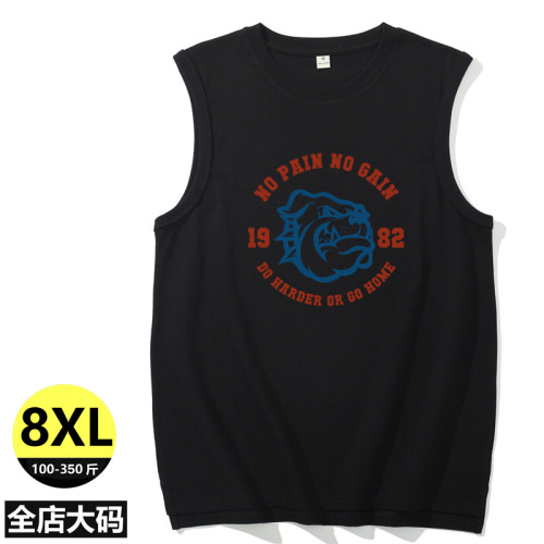 【全店大碼】夏季運動健身純棉吸汗透氣T恤280斤大碼男裝背心