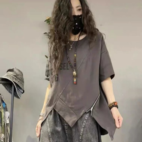 歐洲站2025夏季新品圓領字母印花短袖女t恤顯瘦百搭打底上衣潮ins