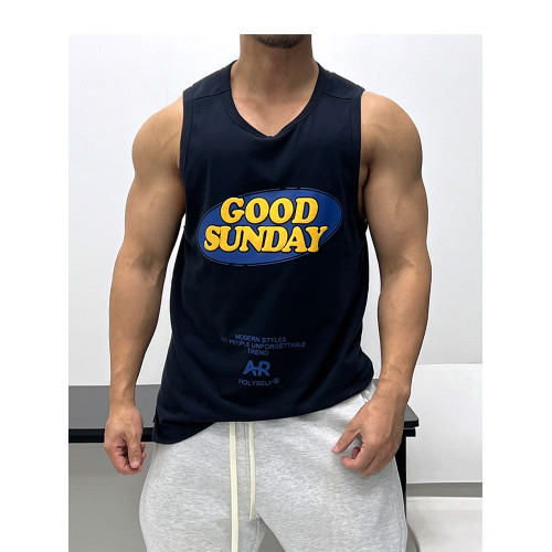 純棉質感好面料!背心無袖T恤肌肉男顯身材健身修身海灘旅遊寬松潮
