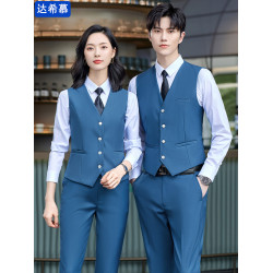 馬甲套裝酒吧ktv服務員工作服男女同款酒店工裝製服襯衫刺綉