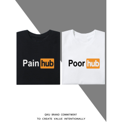 Painhub PoorHub 惡搞搞笑英文T恤短袖半袖衫上衣服體恤衫背心棉