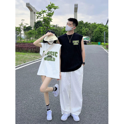 英國Next Kiss情侶裝夏裝一男一女坎肩無袖t恤2025夏季背心高級感