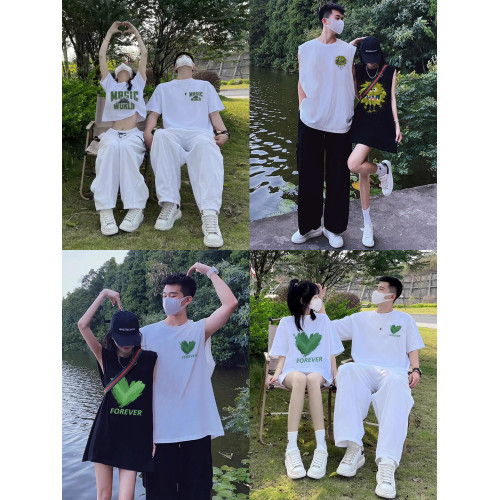 英國Next Kiss情侶裝夏裝一男一女坎肩無袖t恤2025夏季背心高級感