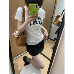 美式修身辣妹白色正肩女T恤夏季新款緊身印花短袖百搭減齡款上衣
