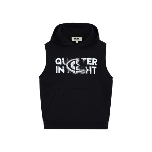 QUARTER IN NIGHT 2025夏季新款無袖帶帽坎肩背心T恤