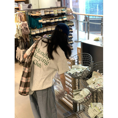 夏季韓系寬松字母印花短袖女T恤2025新款高級小衆不撞款半袖上衣
