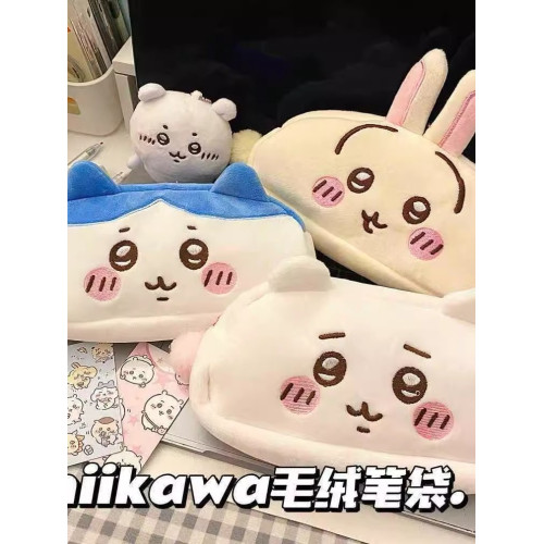 日本進口chiikawa毛絨筆袋烏薩奇吉伊卡哇收納文具袋小八