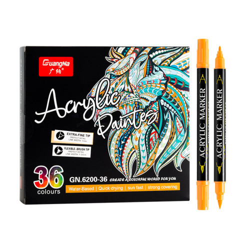guangna acrylic marker丙烯馬克筆 雙頭軟硬  廣納亞克力記號筆
