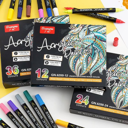 guangna acrylic marker丙烯馬克筆 雙頭軟硬  廣納亞克力記號筆
