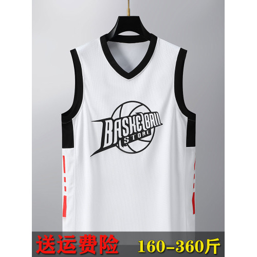 大碼籃球服套裝舒適透氣速乾運動背心男拼色訓練服多色可選360斤