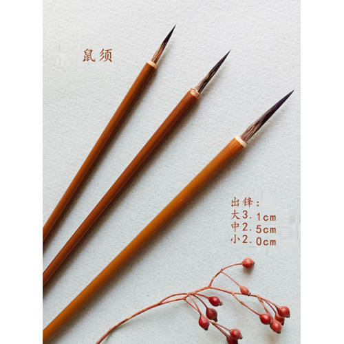 國畫工筆畫專用勾線筆毛筆美術小紅毛鼠須葉筋花枝俏石獾套裝白描