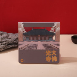山西古建3D立體全景鏤空旅遊紀念禮物打卡手帳本蓋章本應縣木塔
