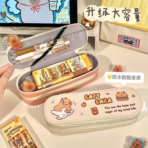 學生高顔值筆袋大容量可愛雙層鉛筆盒小學生男孩女孩防水2025新款
