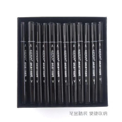 卡拉瓦喬雙頭油性勾線筆防水速乾水性記號筆可加墨新美術家線描筆