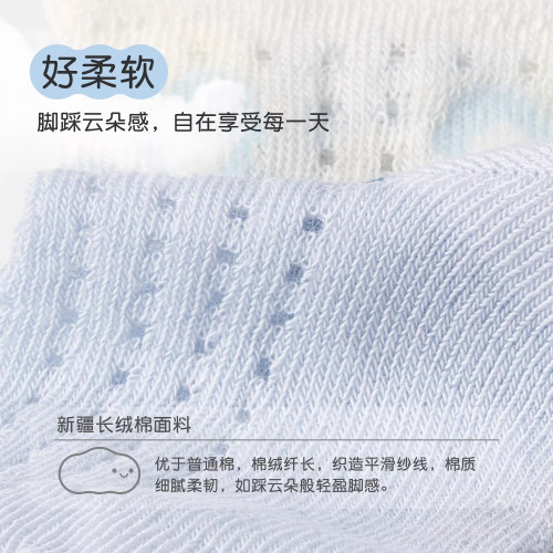 尼多熊2025寶寶襪春夏薄款棉襪嬰兒透氣大網眼襪男寶襪松口無骨襪