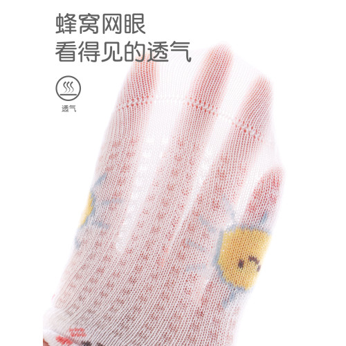 斑比嬰兒襪子夏季薄款棉襪新生兒春夏款網眼透氣松口無骨女寶寶襪