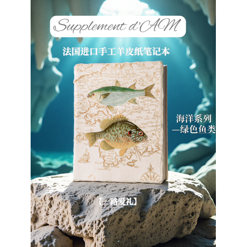 法國手工羊皮紙筆電手賬日記本復古高顔值創意禮物禮盒海洋系列