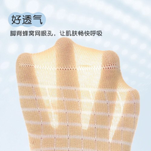 尼多熊2025寶寶襪子夏季薄款棉襪無骨不勒腳嬰兒中筒襪透氣網眼襪