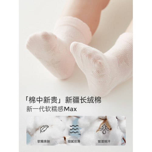 Oak Family短襪新生嬰兒夏季純棉薄款6一12月男女寶寶襪子 3雙裝