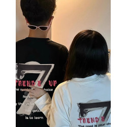 ins超火高質量情侶裝2025新款秋冬季女士圓領美式衛衣外套男士款
