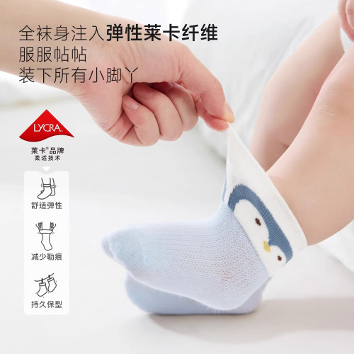 尼多熊2025新生兒襪子春夏薄款棉襪0-3月嬰兒a類寶寶襪無骨胎襪