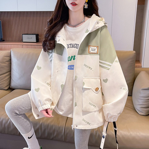 初中學生秋季薄款風衣外套少女孩大童春秋裝學院風寬松百搭沖鋒衣