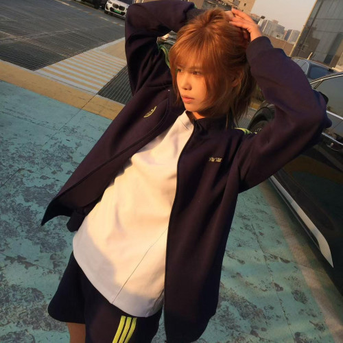 甜心monster原創指南星體操服新款拼接撞色圓領衛衣女寬松休閒