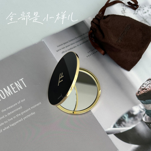 Tom Ford湯姆福特tf黑金雙面化妝鏡白金補妝鏡翻蓋小鏡子隨身鏡