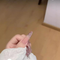 純手工穿戴甲新款美甲貓眼爆閃裸色繁花似錦氣質優雅手繪