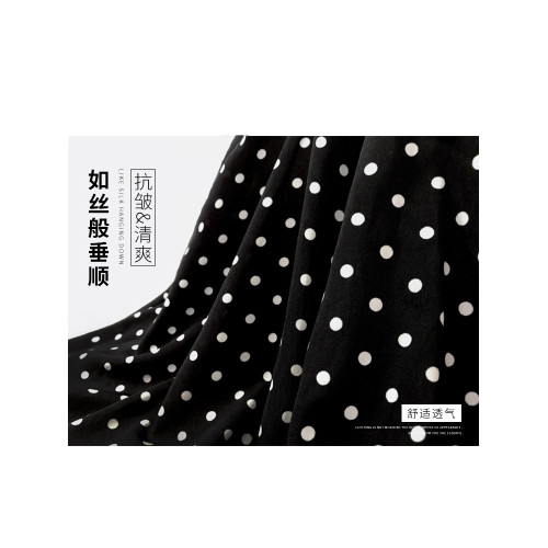 魚尾裙女夏季新款中長款復古港風包臀高腰長裙黑色波點雪紡半身裙